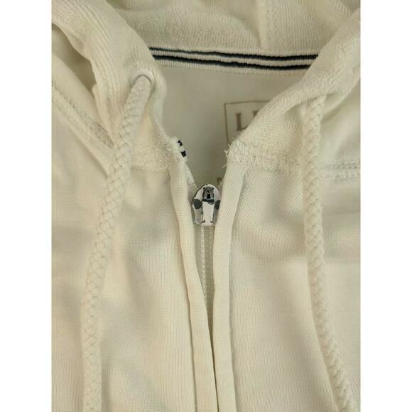 Womens LL Bean Full Zip Hoodie Sweatshirt Size S Regular White Logo - Picture 5 of 9
